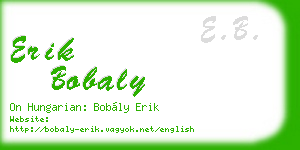 erik bobaly business card